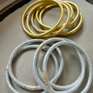 BuDuhGirl  Inspired Set of Metallic Gold and Silver Bangle Bracelets